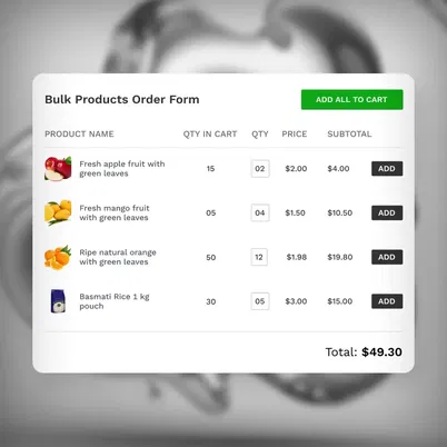 Bulk Products Order Form