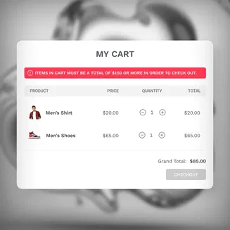 Minimum Order Amount For Checkout